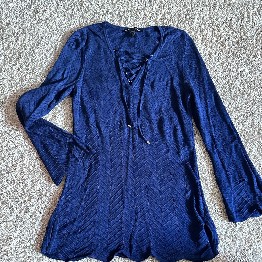 White House Black Market Blue Sweater